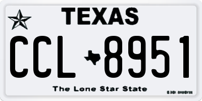 TX license plate CCL8951