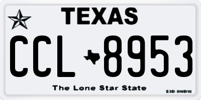 TX license plate CCL8953