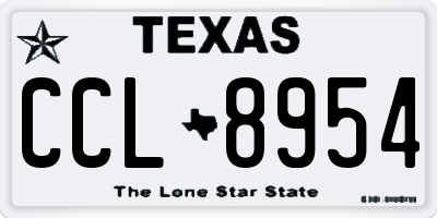TX license plate CCL8954