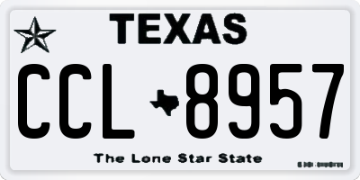 TX license plate CCL8957