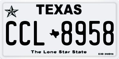 TX license plate CCL8958
