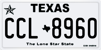 TX license plate CCL8960