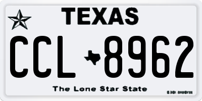 TX license plate CCL8962