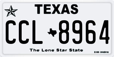 TX license plate CCL8964