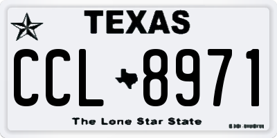 TX license plate CCL8971