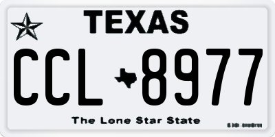 TX license plate CCL8977