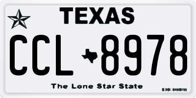 TX license plate CCL8978