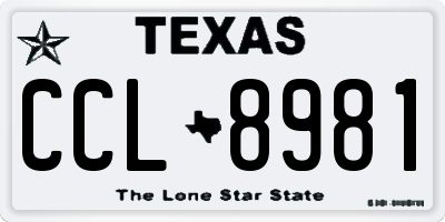 TX license plate CCL8981