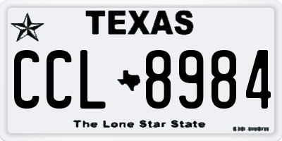 TX license plate CCL8984