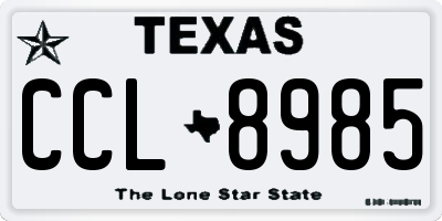 TX license plate CCL8985