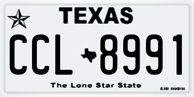 TX license plate CCL8991