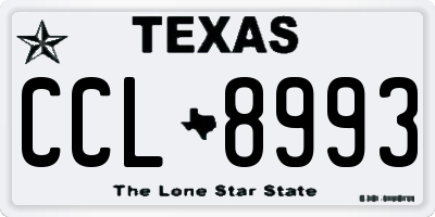 TX license plate CCL8993