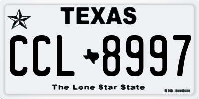 TX license plate CCL8997