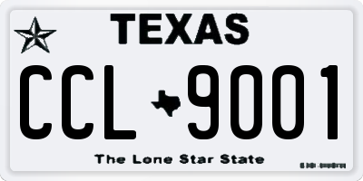 TX license plate CCL9001
