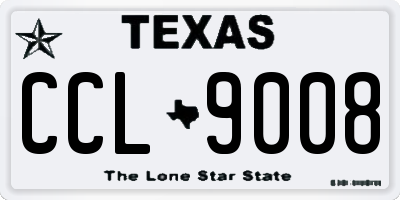 TX license plate CCL9008