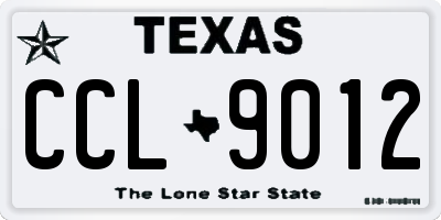 TX license plate CCL9012
