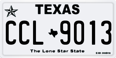TX license plate CCL9013
