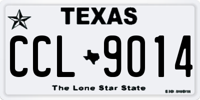 TX license plate CCL9014
