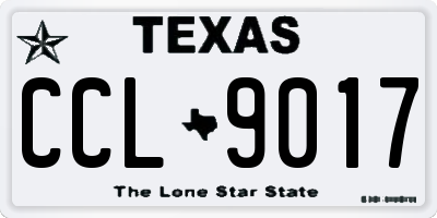 TX license plate CCL9017