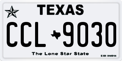TX license plate CCL9030