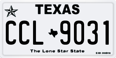 TX license plate CCL9031