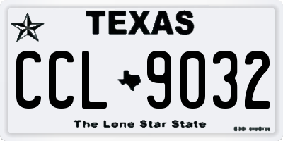 TX license plate CCL9032