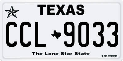 TX license plate CCL9033