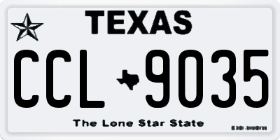 TX license plate CCL9035