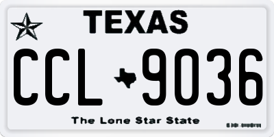 TX license plate CCL9036