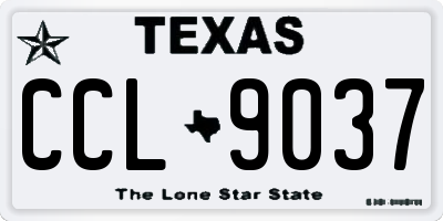 TX license plate CCL9037
