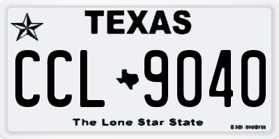 TX license plate CCL9040