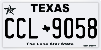 TX license plate CCL9058