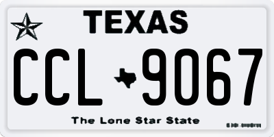 TX license plate CCL9067