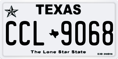 TX license plate CCL9068