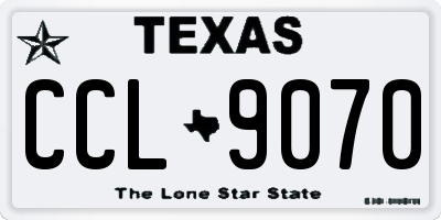 TX license plate CCL9070