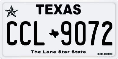 TX license plate CCL9072