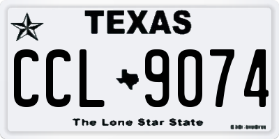 TX license plate CCL9074