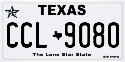 TX license plate CCL9080