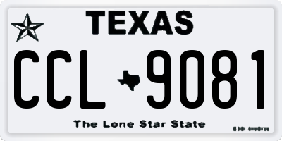 TX license plate CCL9081