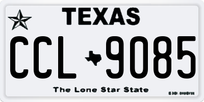 TX license plate CCL9085