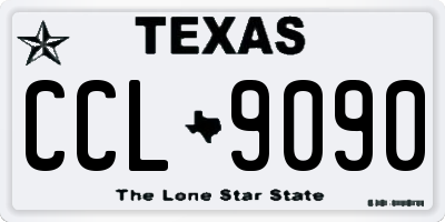 TX license plate CCL9090