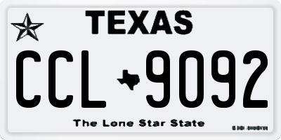 TX license plate CCL9092