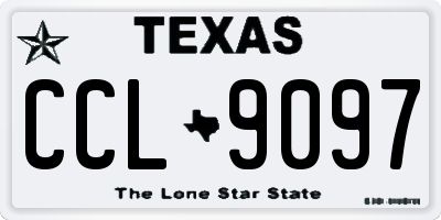 TX license plate CCL9097