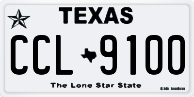 TX license plate CCL9100