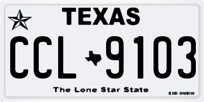 TX license plate CCL9103