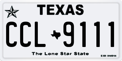TX license plate CCL9111