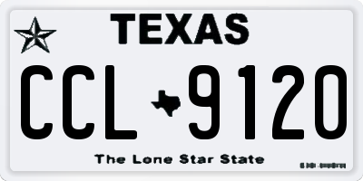 TX license plate CCL9120