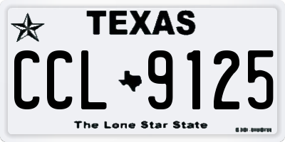 TX license plate CCL9125