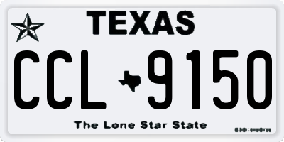 TX license plate CCL9150