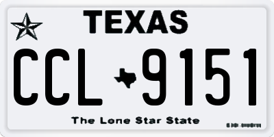 TX license plate CCL9151
